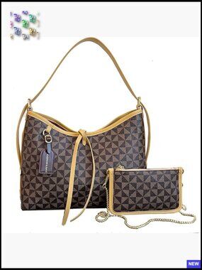 Large PU Leather Tote Bag Classic Elegant Shoulder Bag Zipper Closure